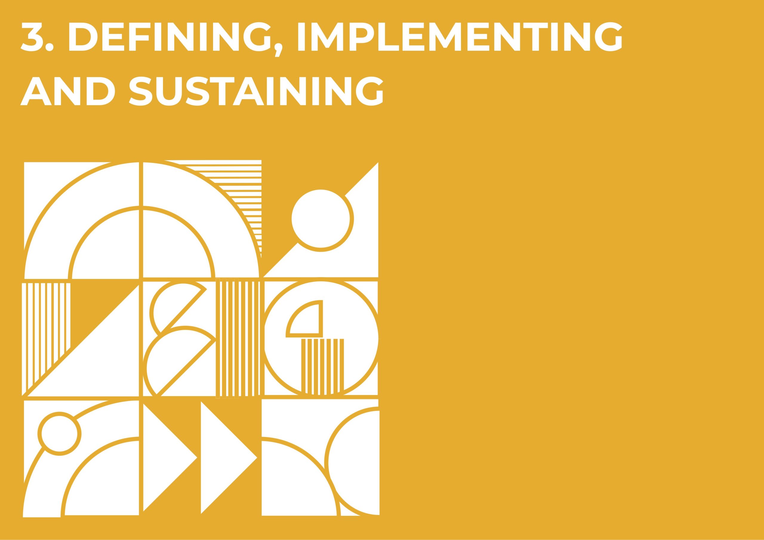3 - Defining, implementing ans sustaining